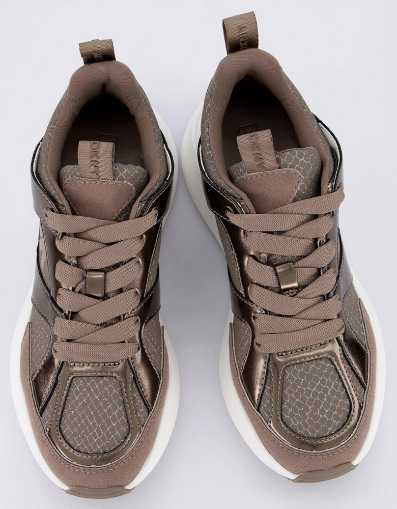 Zofi Lace Up Sneakers - Light Brown