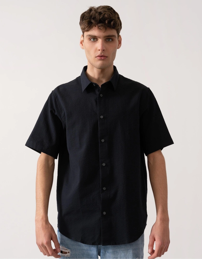 Mens Short Sleeved Seersucker Shirt