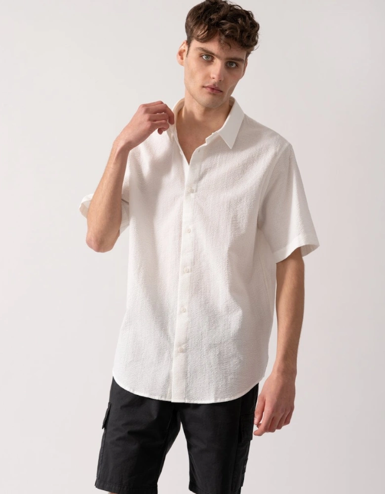 Mens Short Sleeved Seersucker Shirt