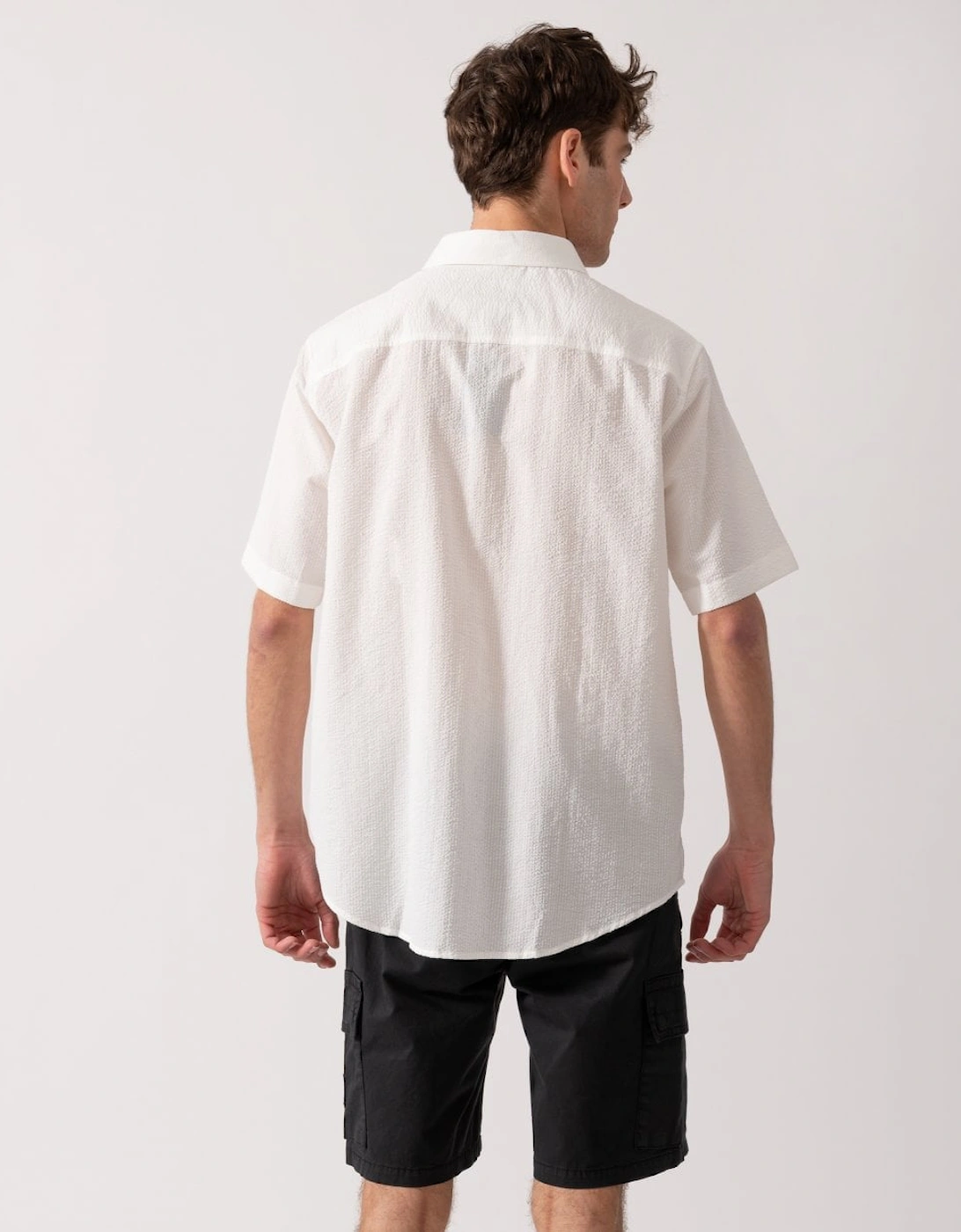 Mens Short Sleeved Seersucker Shirt