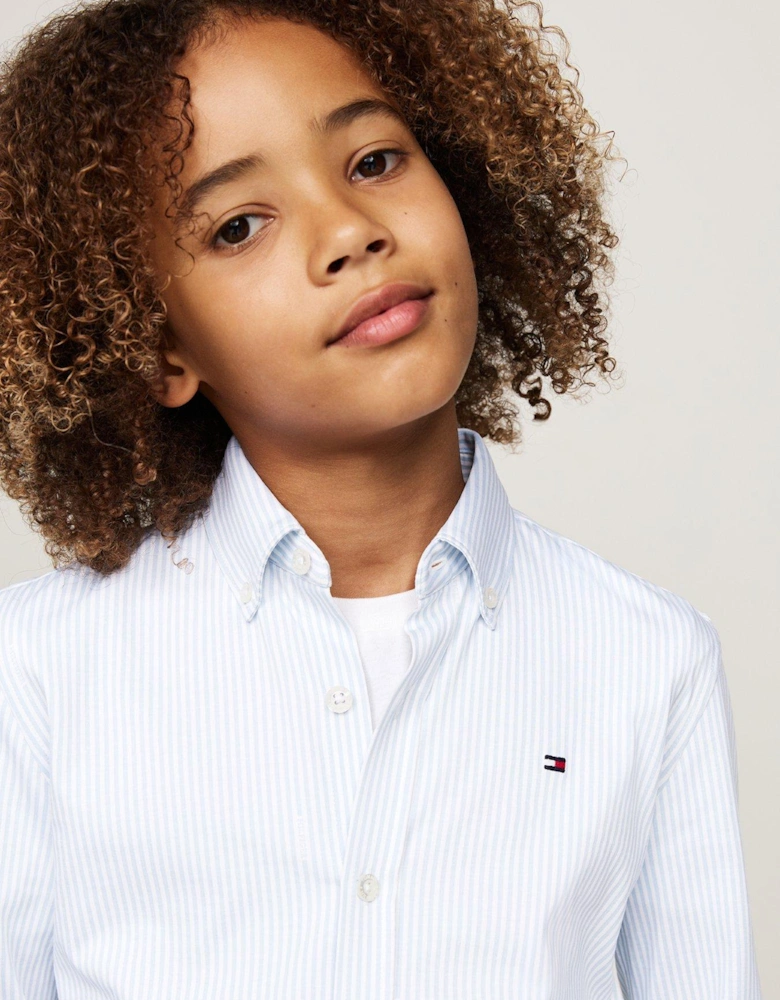 Boys Allover Regular Long Sleeve Shirt - Blue