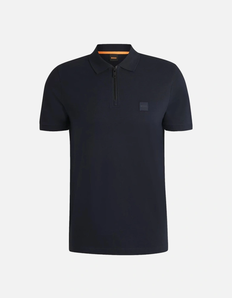 BOSS Orange Passerzip Polo Shirt 404 Dk Blue