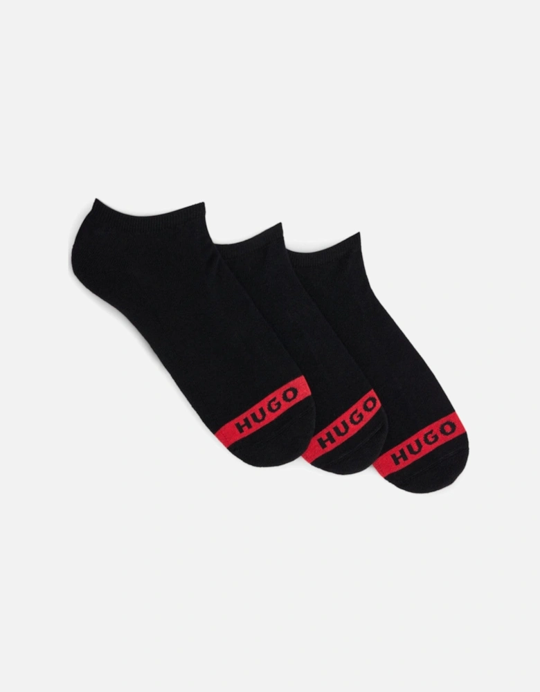 HUGO 3P LC Plush Tape CC Socks 001 Black