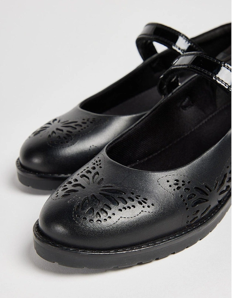 Jammy Butterfly School Shoe - Black