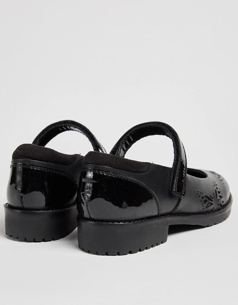 Jammy Butterfly School Shoe - Black