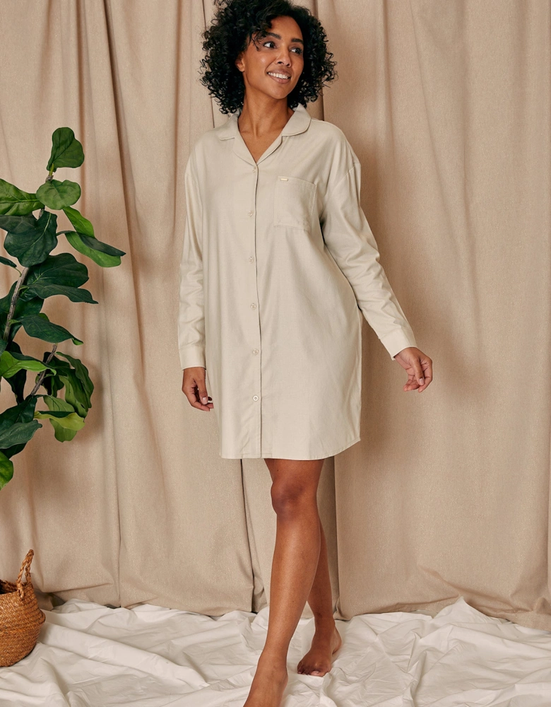 Cotton Modal Relaxed Nightshirt in Natural