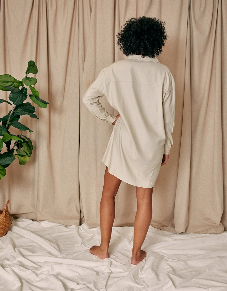 Cotton Modal Relaxed Nightshirt in Natural