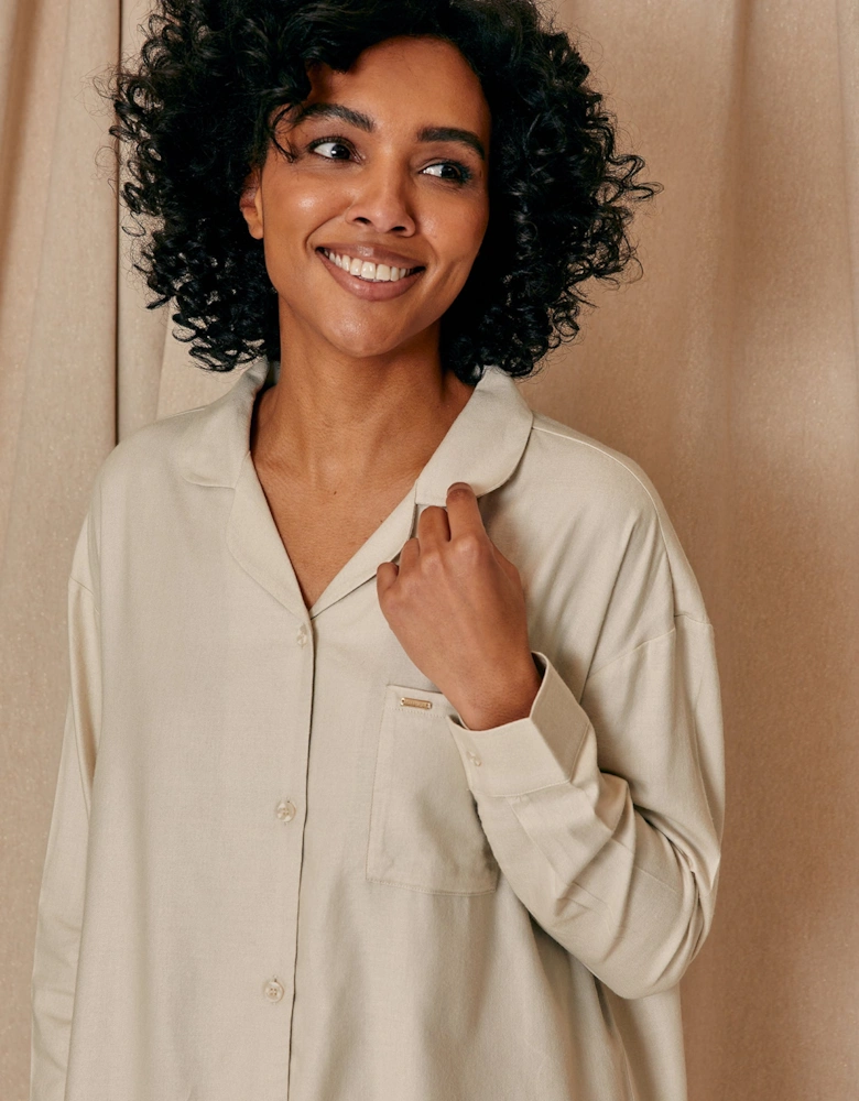 Cotton Modal Relaxed Nightshirt in Natural