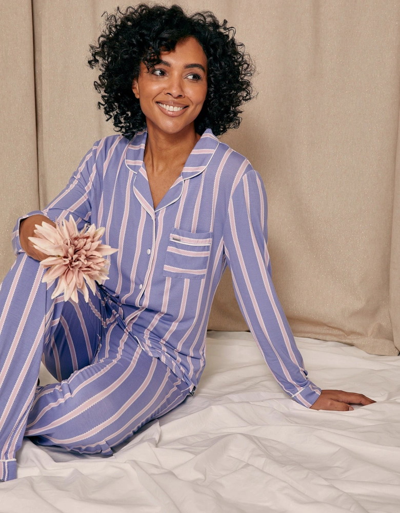 Bamboo Pyjama Set in Heather Stripe