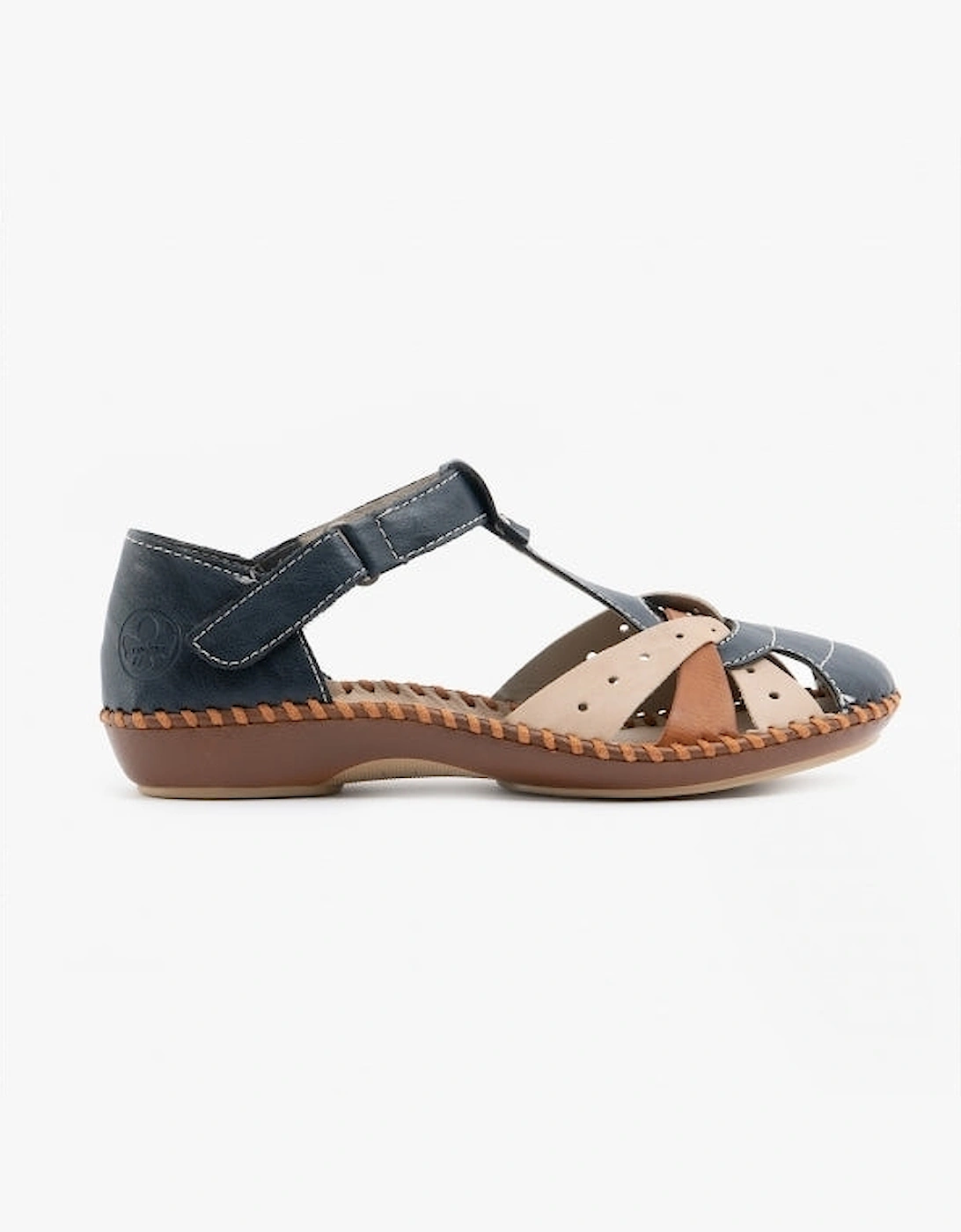 Rieker Women's Rieker M1655 Womens Ankle Strap Sandals Navy/Tan - Blue