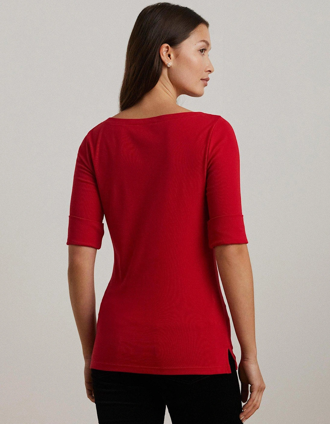 Judy 3/4 Sleeve Knitted Top - Red