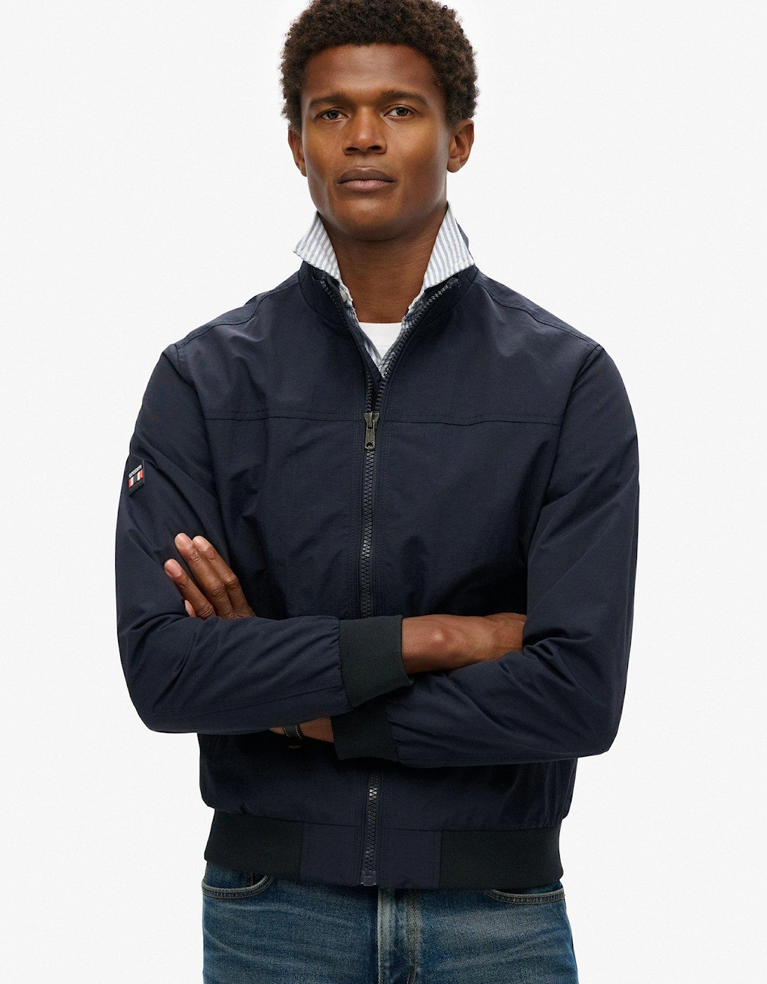 Nylon Harrington Jacket - Navy