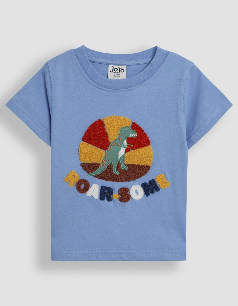 Boys Roarsome Applique T-Shirt - Blue