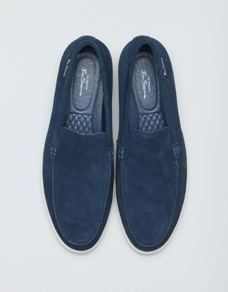 Amarillo Suede Men's Navy Loafers