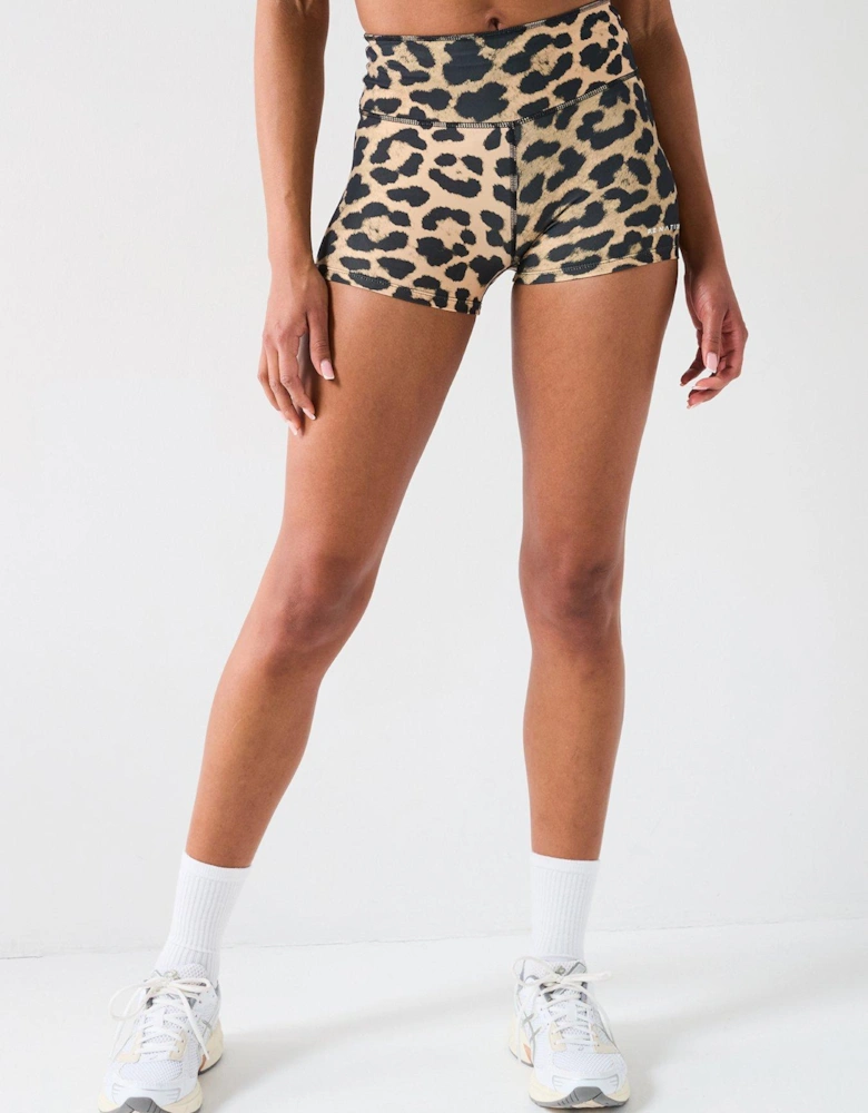 Womens Training Stellar 5inch Bike Shorts - Leopard Print