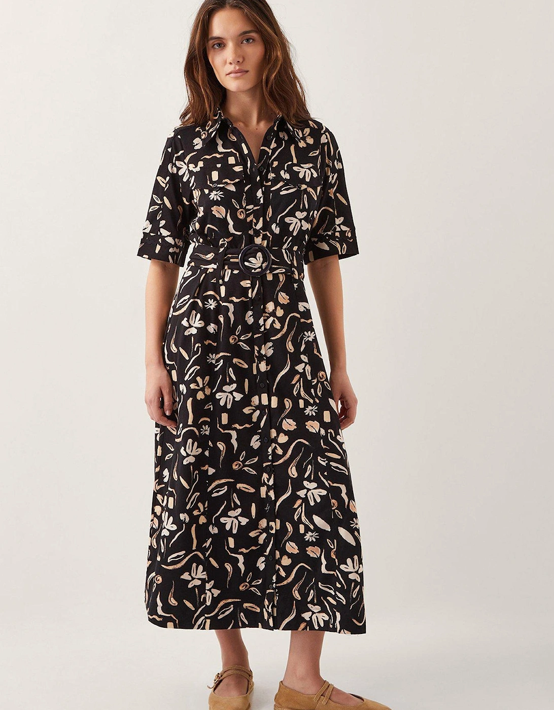 Ulla Print Jersey Dress - Black, 2 of 1