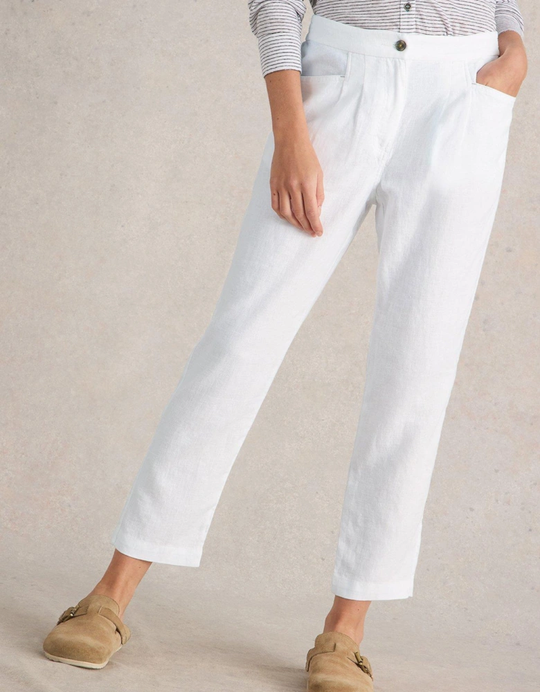 Rowena Linen Trouser - White