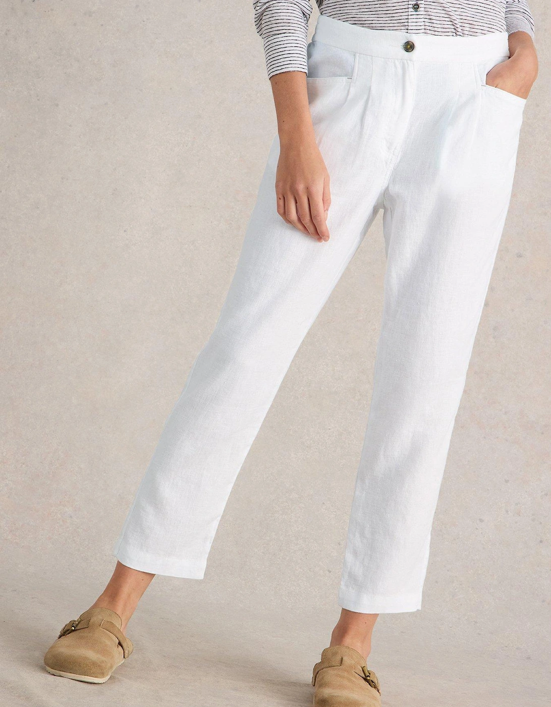 Rowena Linen Trouser - White, 2 of 1