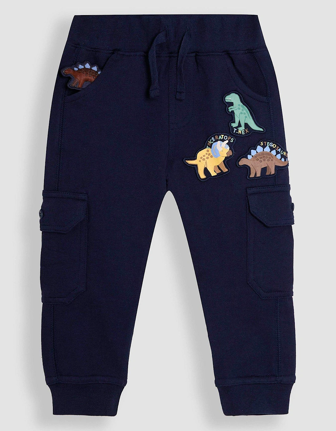 Boys Dinosaur Badge Cargo Joggers - Navy, 2 of 1