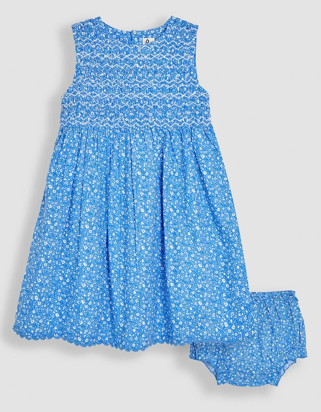 Girls Floral Smocked Sleeveless Dress - Blue, 2 of 1