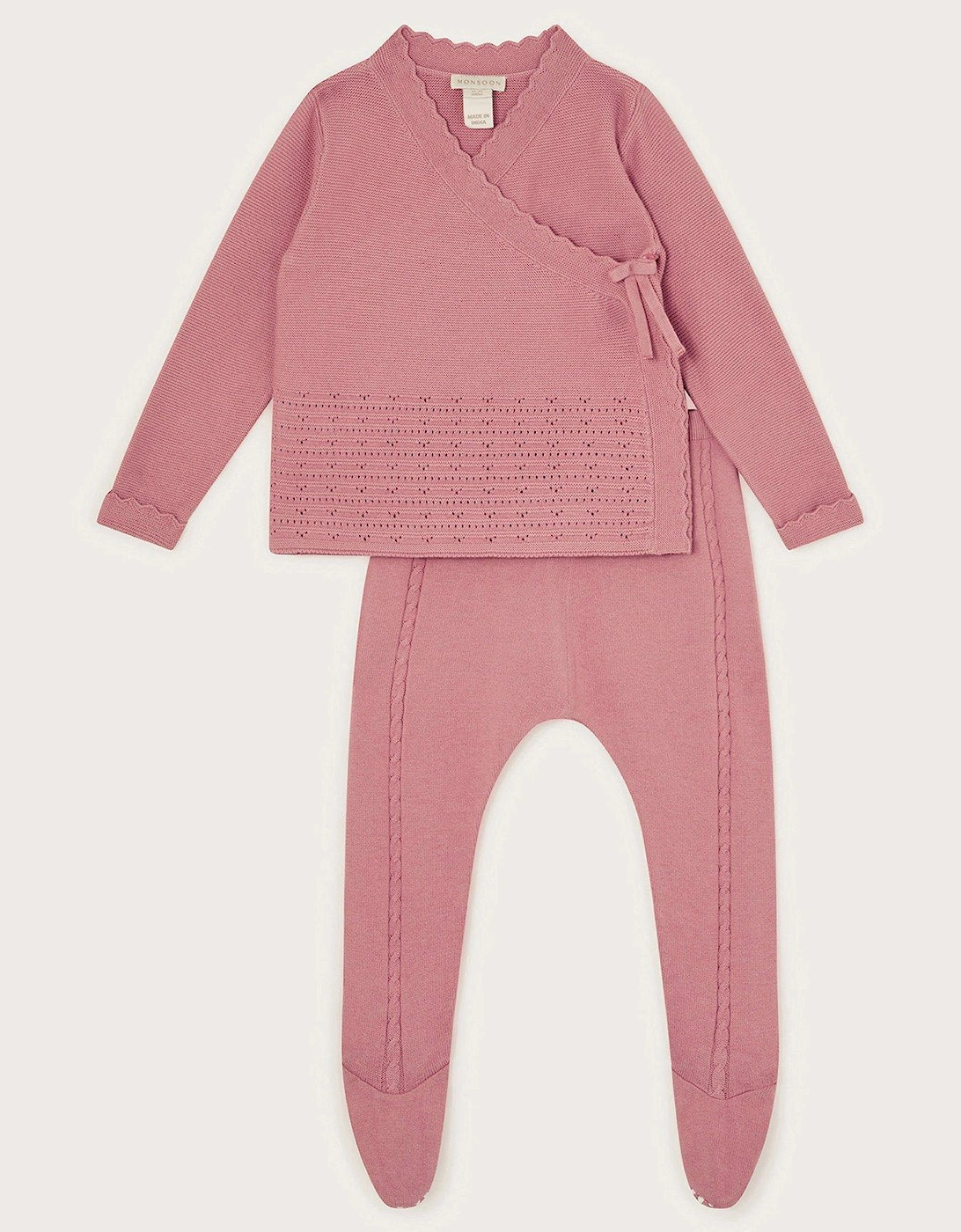 Baby Girls Pink Knitted Set - Pink, 2 of 1