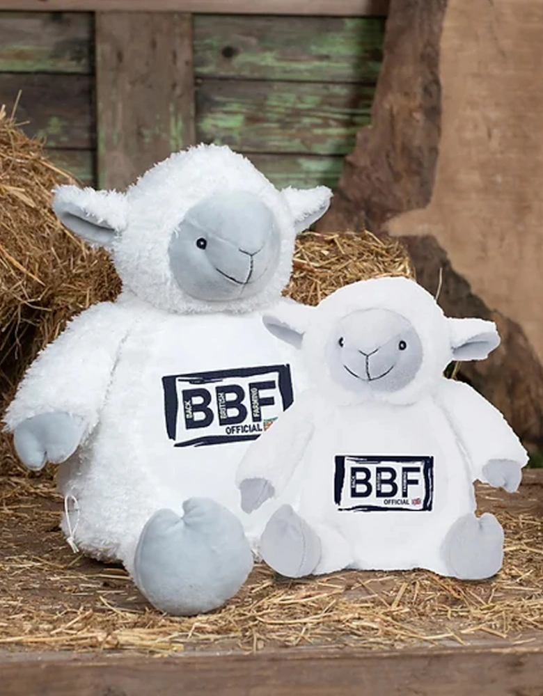 Back British Farming Plush Teddy Lamb Black Logo