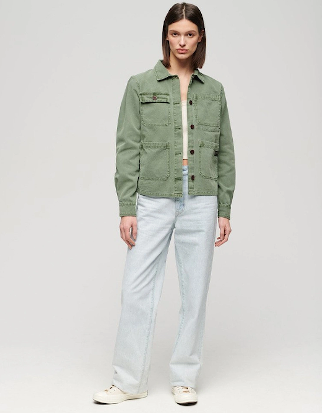 Women's 4 Pocket Chore Jacket Jade Green