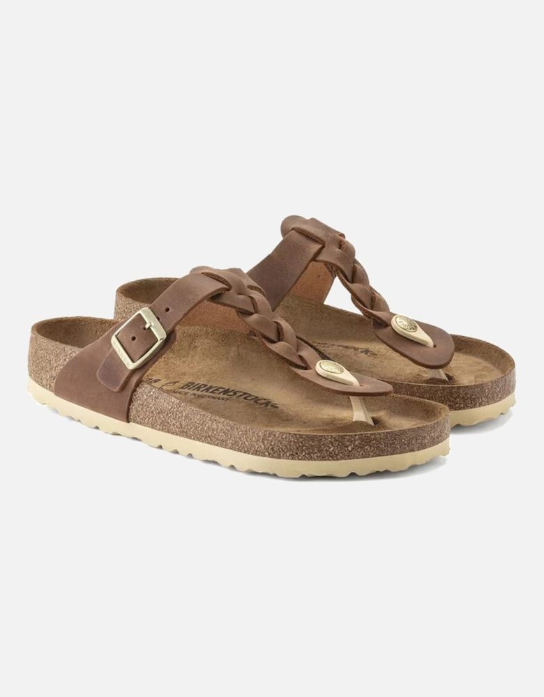 Birkenstock Women's Gizeh Waxy Leather Cognac