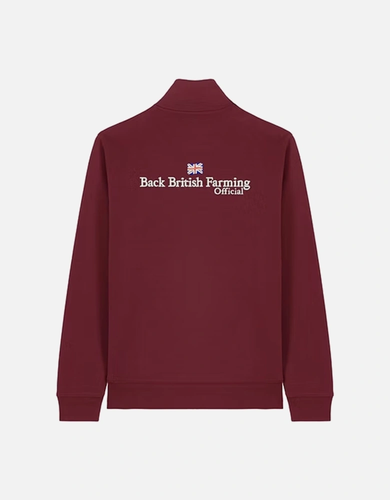 Back British Farming Premium Quarter Zip Burgundy