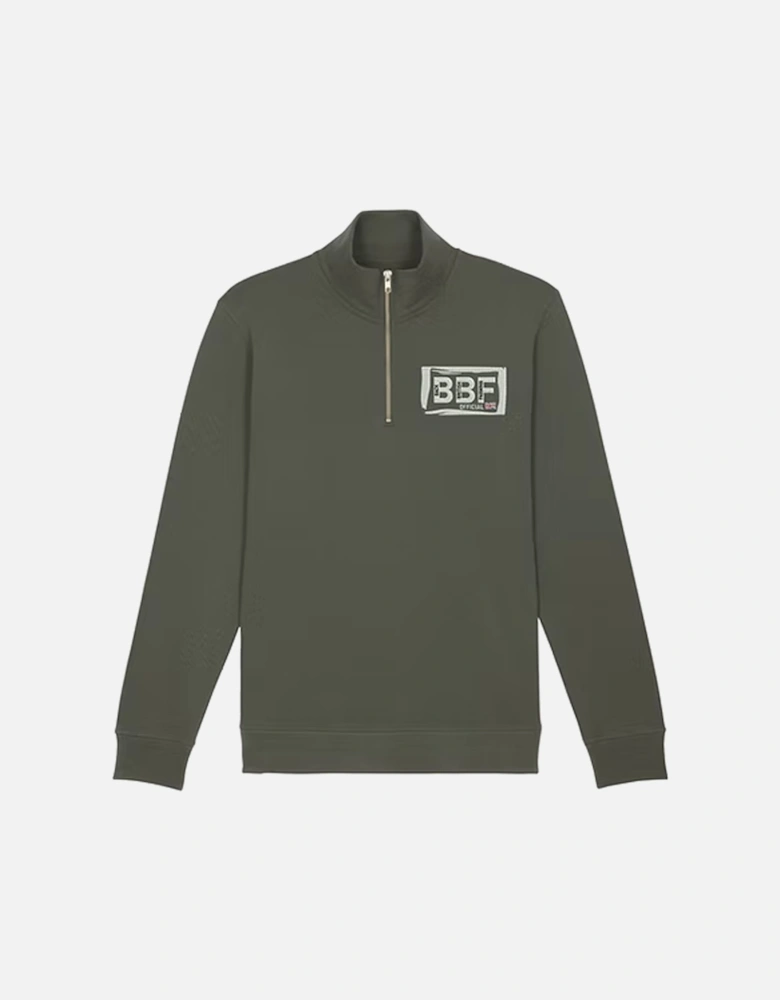 Back British Farming Premium Quarter Zip Khaki Green