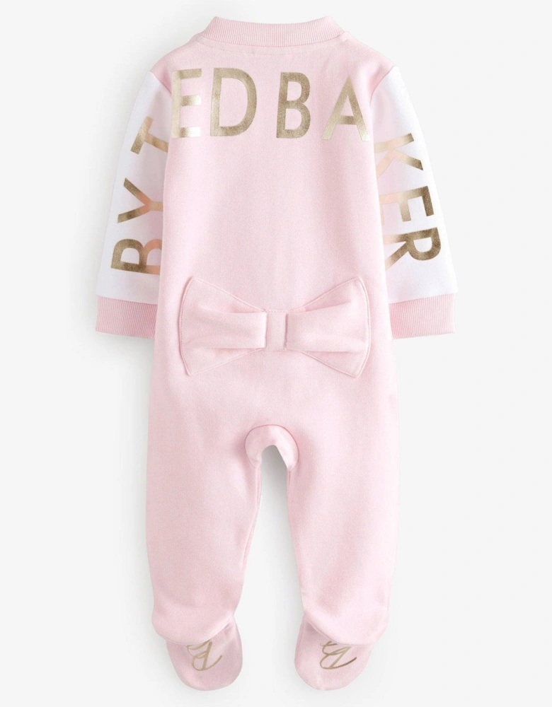 Baby Girls Varsity Sleepsuit - Pink