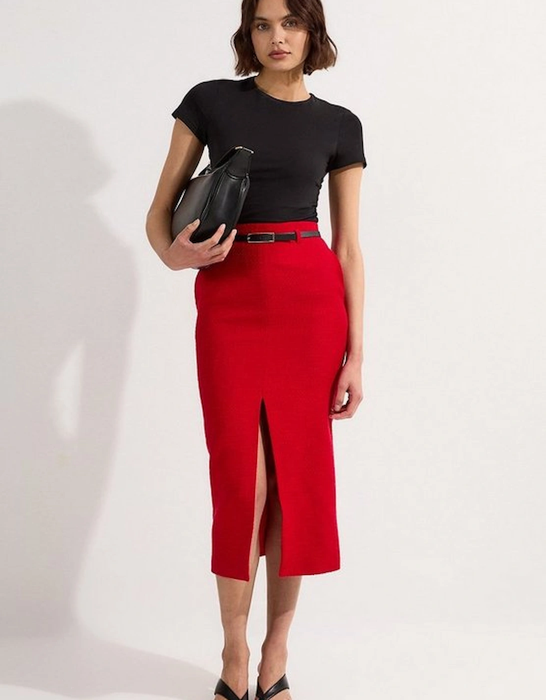 Textured Tweed Tailored Pencil Skirt, 5 of 4