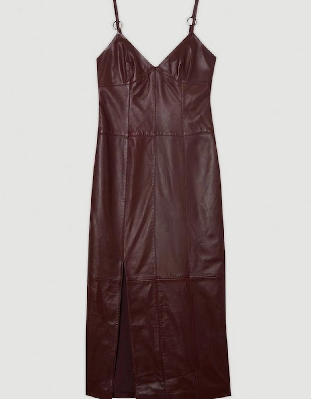 Leather Strappy Corset Maxi Dress