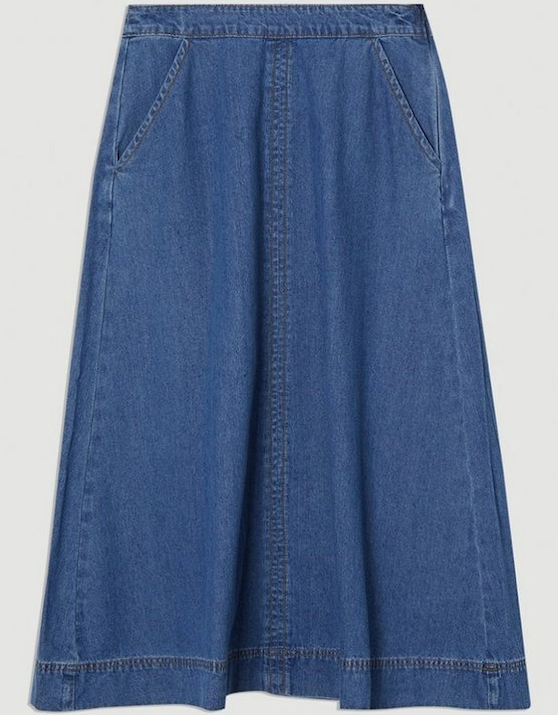 Denim Full Midi Skirt