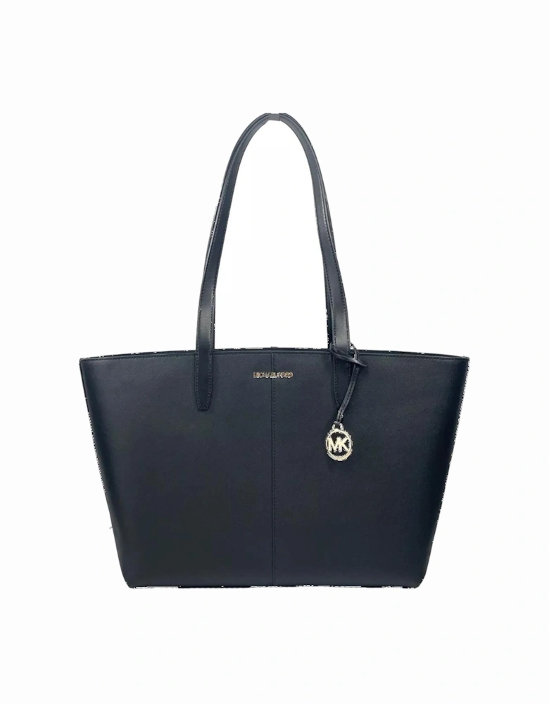 Large Top Zip Tote Bag with Gold Hardware Women - Black