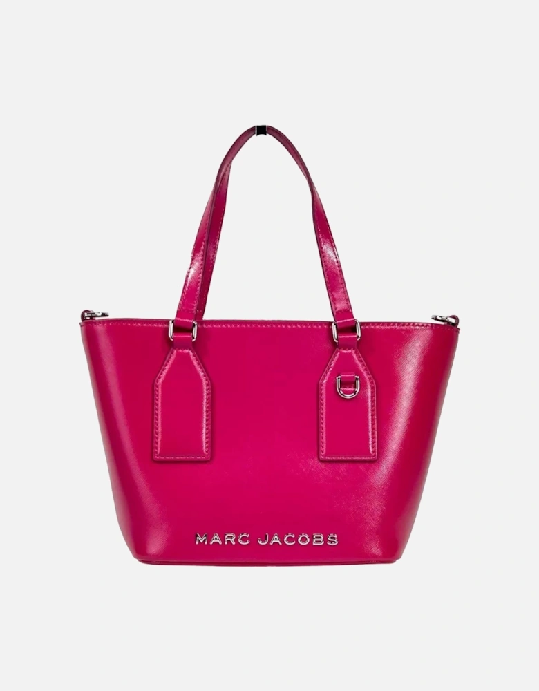 Small Saffiano Leather Tote Crossbody Bag Women - Lipstick Pink Tote