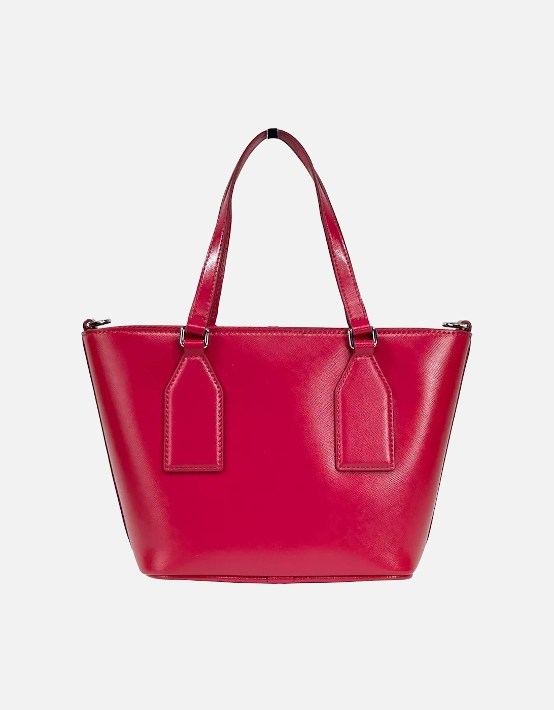 Small Saffiano Leather Tote Crossbody Bag Women - Lipstick Pink Tote