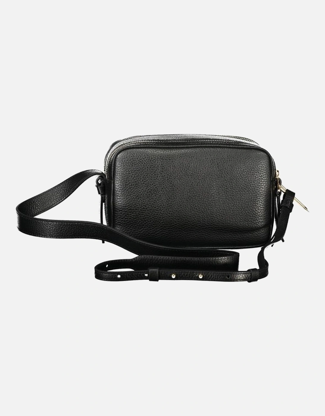 Elegant Leather Shoulder Bag with Adjustable Strap Women - Black