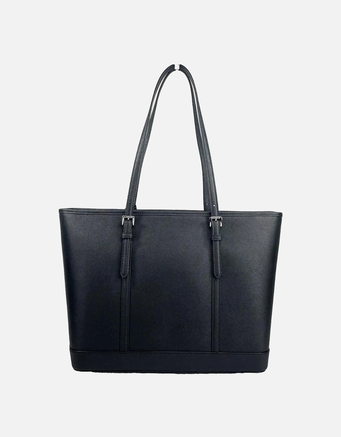 Large Top Zip Tote Bag with Pockets Women - Black