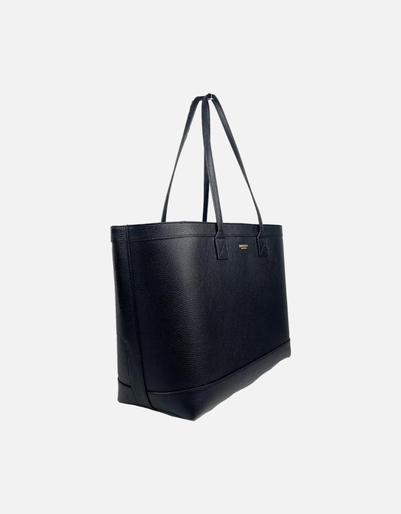 Medium Leather Tote with Gold Hardware Women - Black Tote Bags