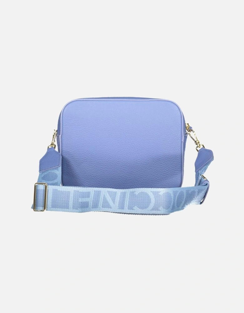 Elegant Leather Handbag with Adjustable Strap Women - Light Blue