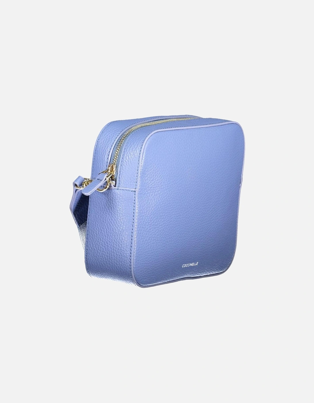 Elegant Leather Handbag with Adjustable Strap Women - Light Blue