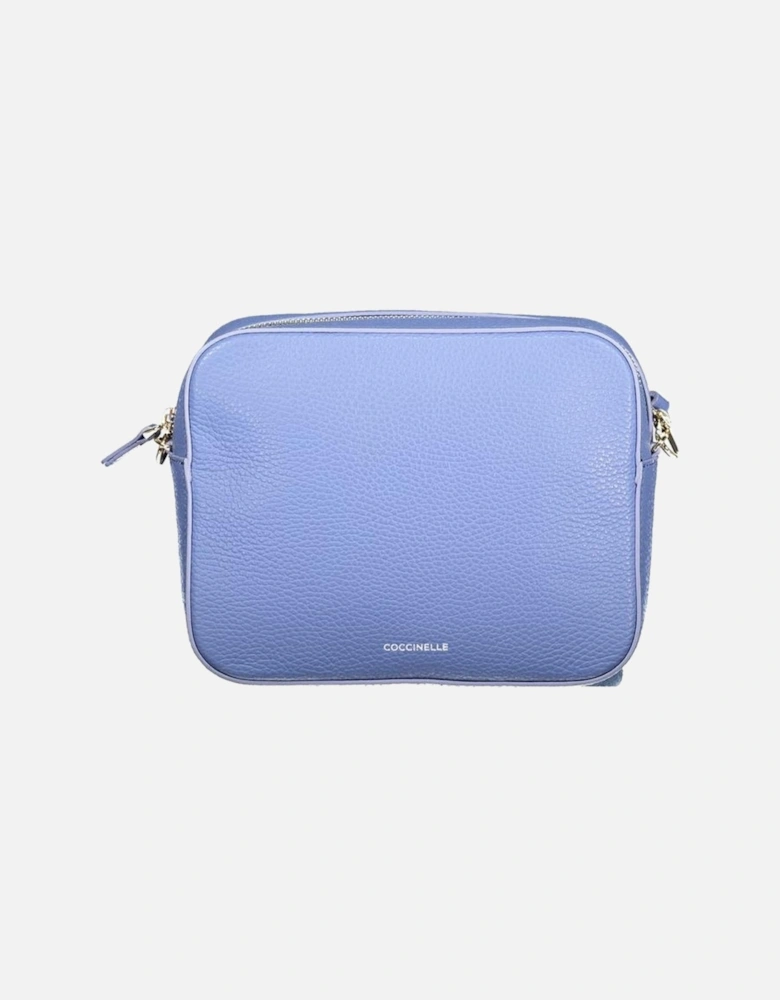 Elegant Leather Handbag with Adjustable Strap Women - Light Blue