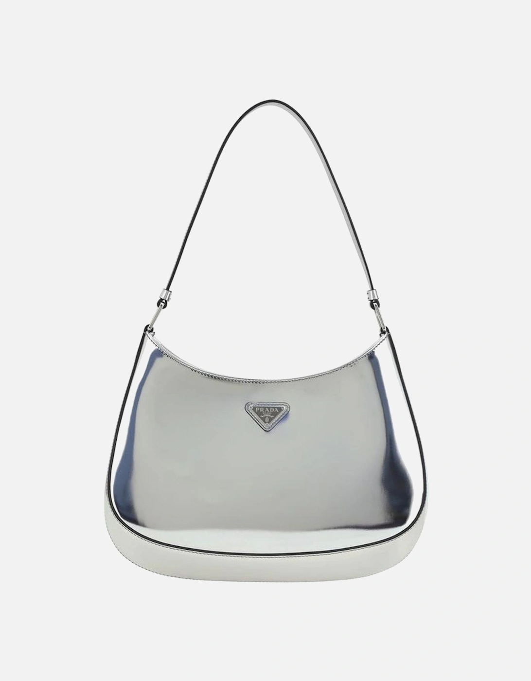 Patent Leather Shoulder Bag with Rigid Top Handle Women - Silver, 5 of 4