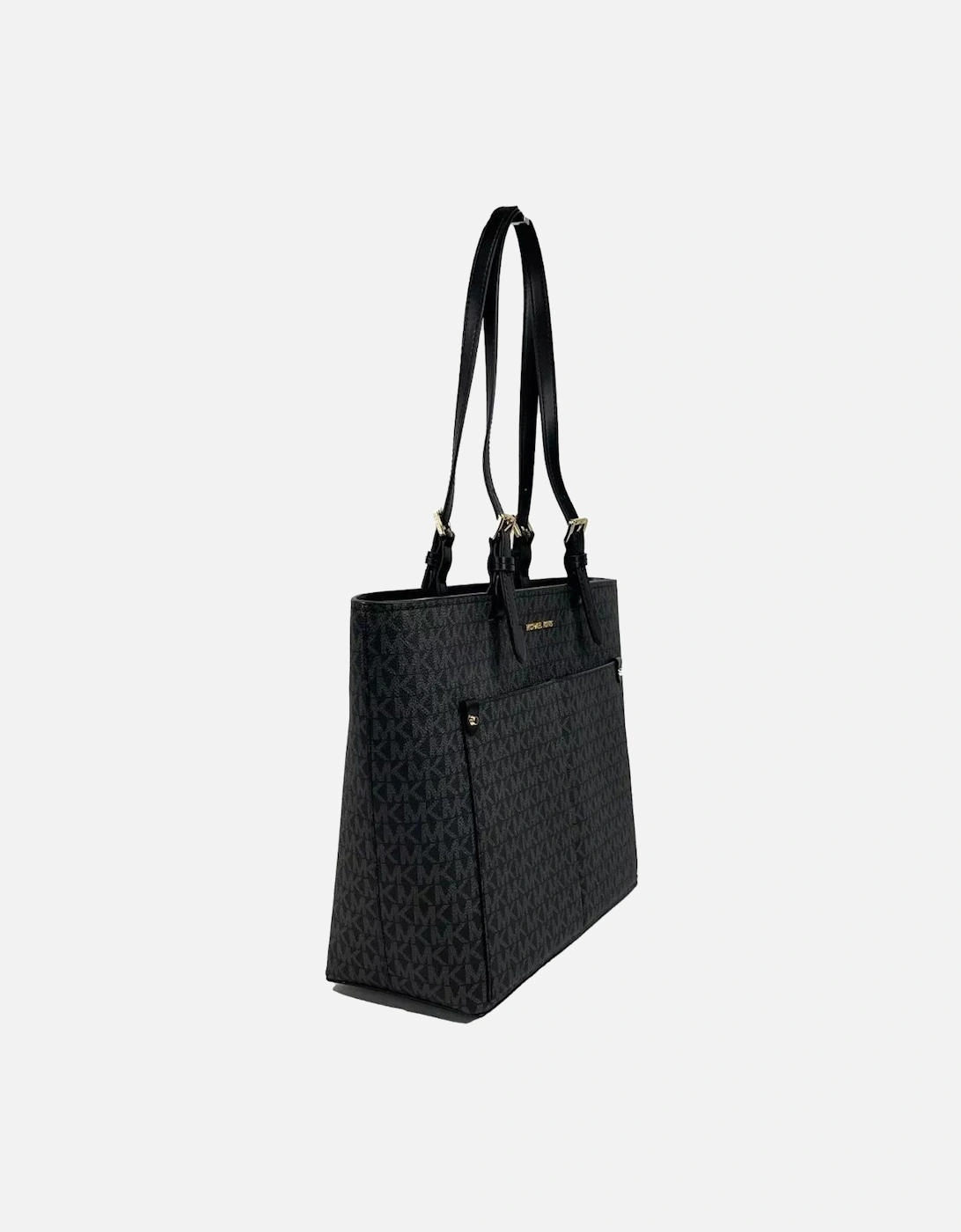 Jet Set Medium Double Pocket Tote Handbag Women - Black Tote Bags