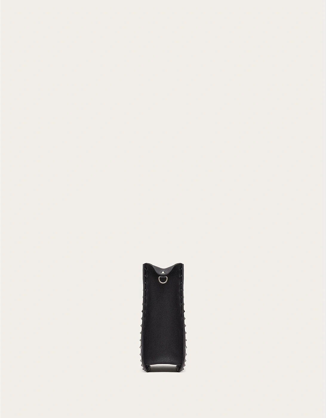 Grainy Calf Leather Rockstud Hobo Bag Women - Black Handbags
