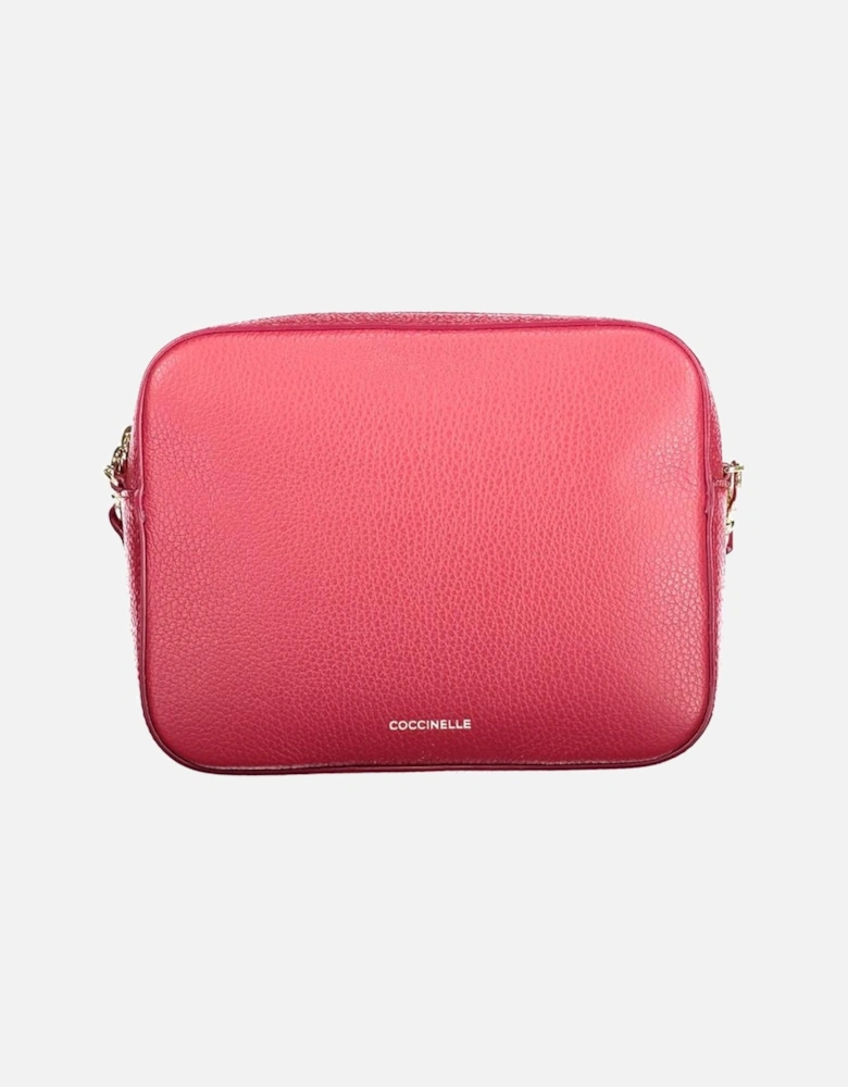 Supple Leather Handbag with Adjustable Strap Women - Red