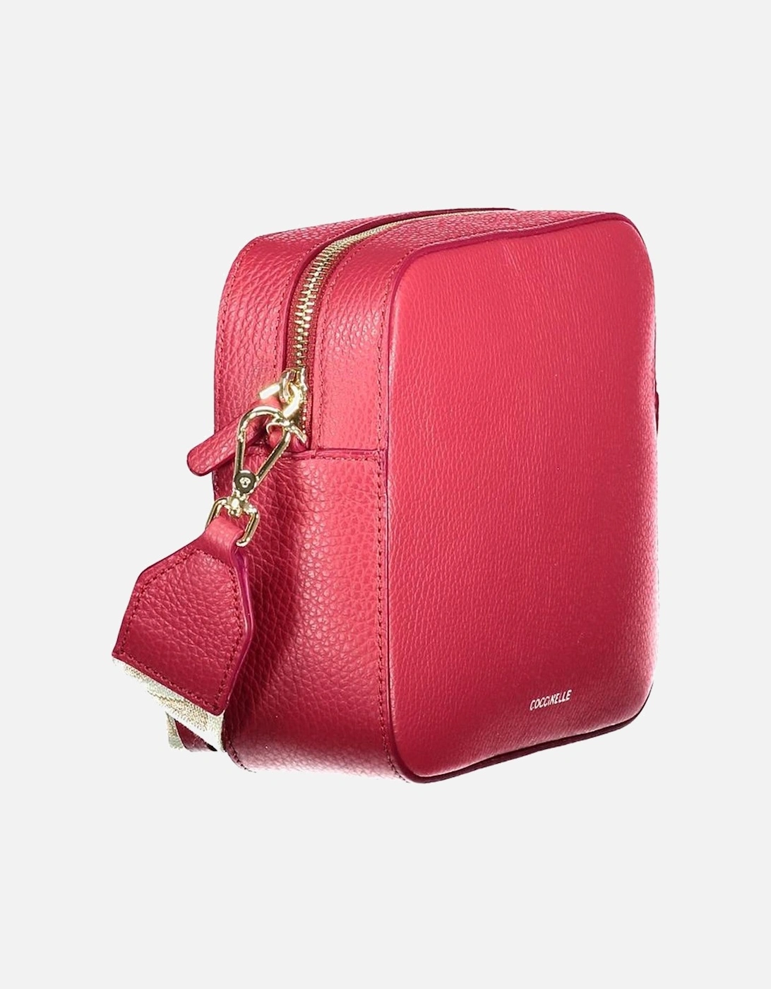 Supple Leather Handbag with Adjustable Strap Women - Red