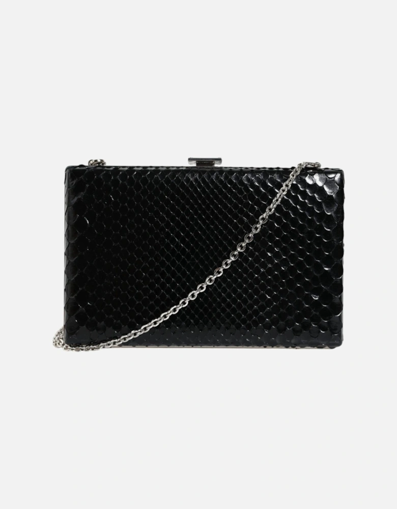 Python Leather Mini Crossbody Clutch Wallet Women - Black Crossbody