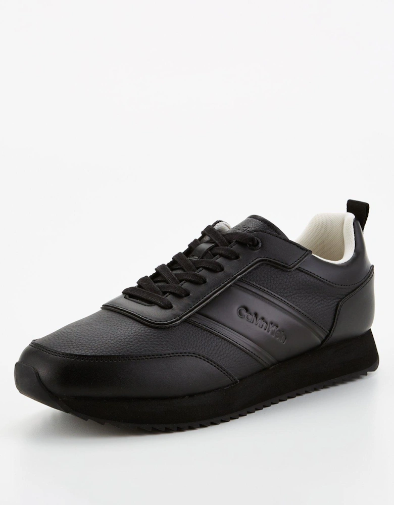 Leather Lace Up Runners - Black